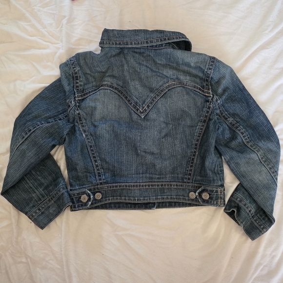 Vintage Denim Jean Jacket – Button Up Distressed Wash - Picture 8 of 11